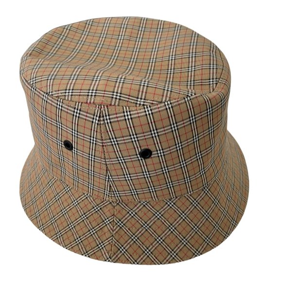 BURBERRY Cotton-blend Micro Check Bucket Hat In Traditional Burberry Pattern - Picture 7 of 16